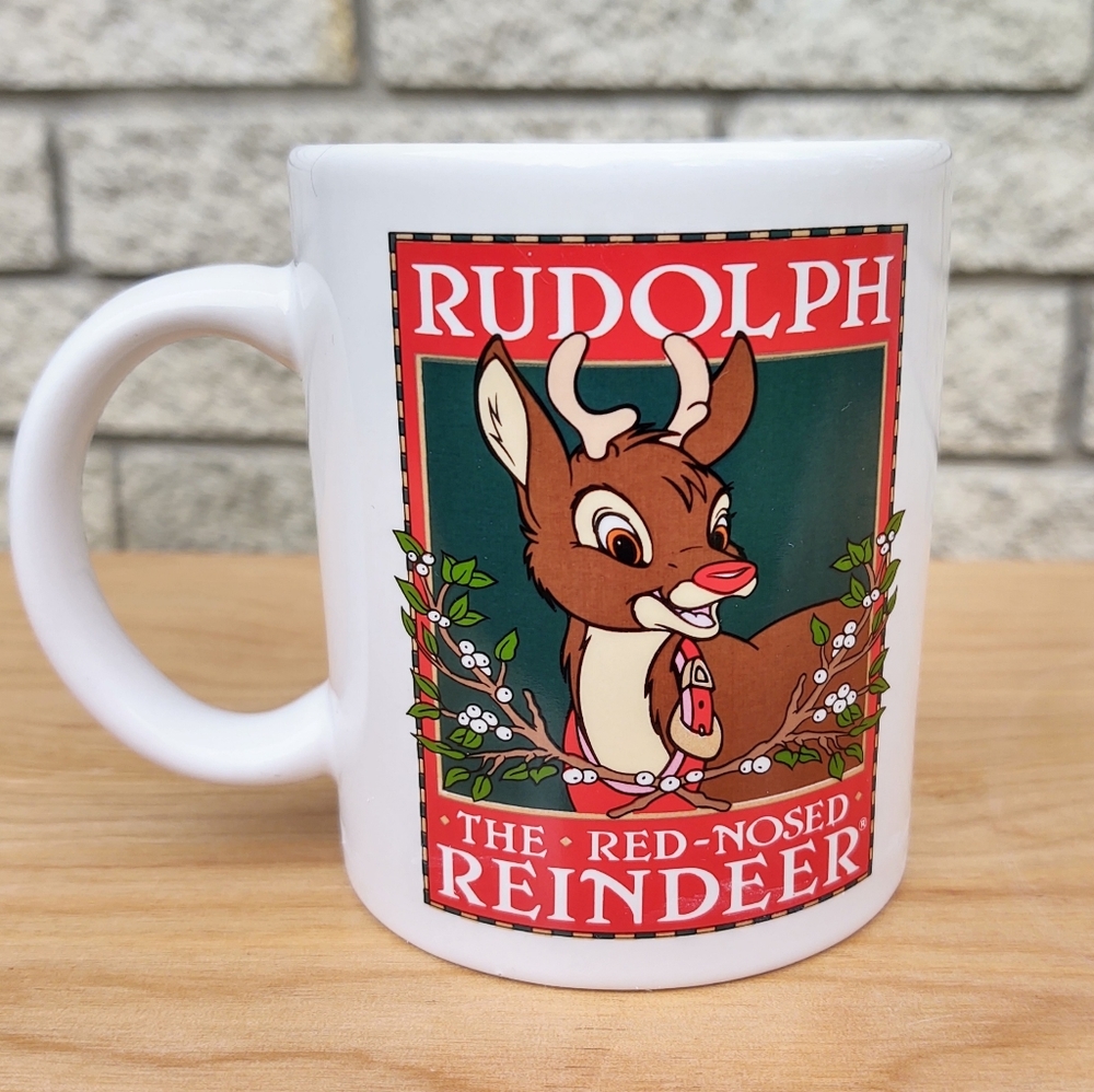 Vintage Rudolph the Red Nosed Reindeer Mug 90s 1993 May Dept Stores